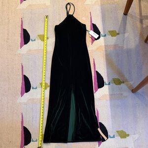 Reformation Nyla Velvet Dress Forest Green xs